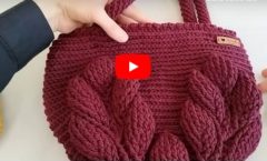 Yaprak Çanta-Crochet 3D Leaf Bag