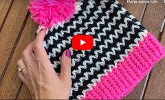 Dikişsiz V Model Bere / V Stitch Crochet Beanie