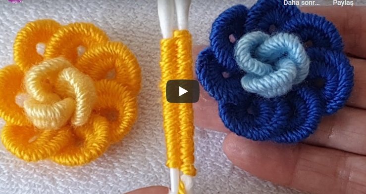 kulak çöpü ile muhteşem gül yapımı Rose flomer crochet