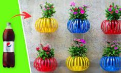 Recycle Plastic Bottles Into Hanging Lantern Flower Pots for Old Walls – Vertical Garden Ideas