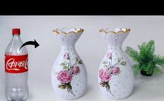 Plastic bottle flower vase making – Look like ceramic vase