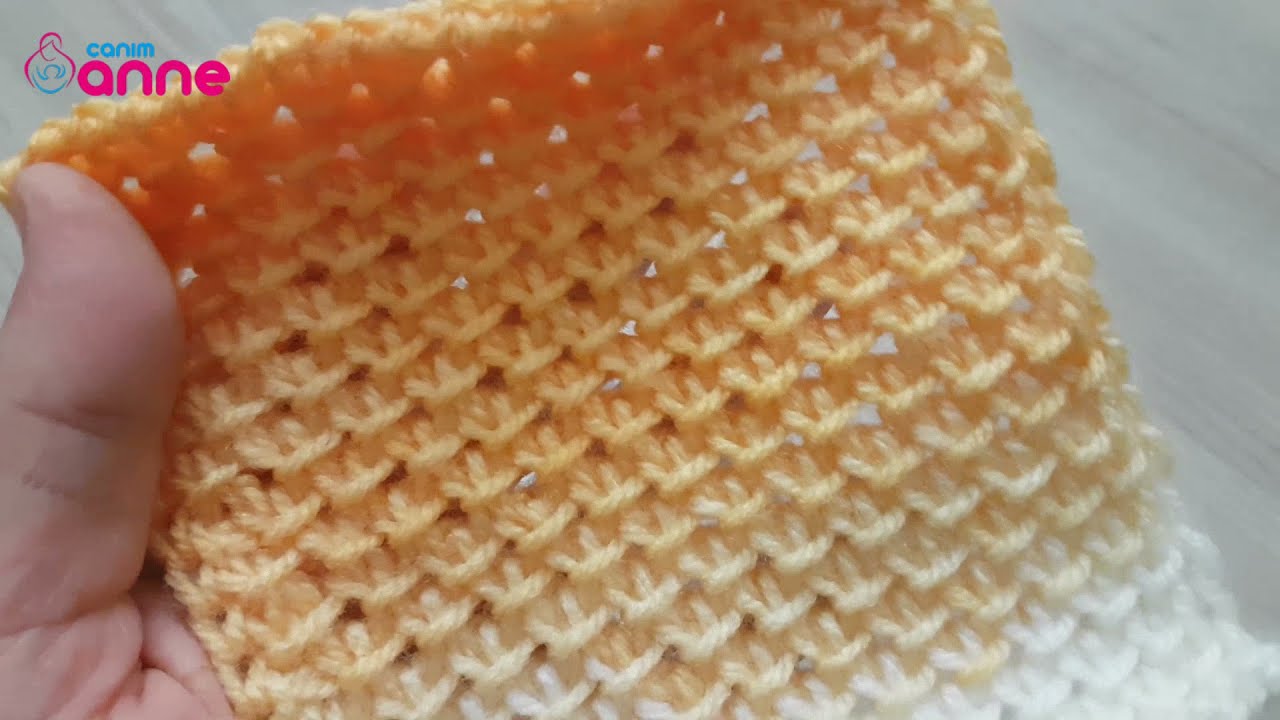 Balık pulu tunus işi örgü modeli yapılışı / Yeni tunus işi örgü modeli /Tunisian crochet new pattern